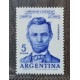 ARGENTINA 1960 GJ 1168a ESTAMPILLA NUEVA MINT VARIEDAD MECHON DE PELO SALIENTE EN LA CABEZA U$ 15